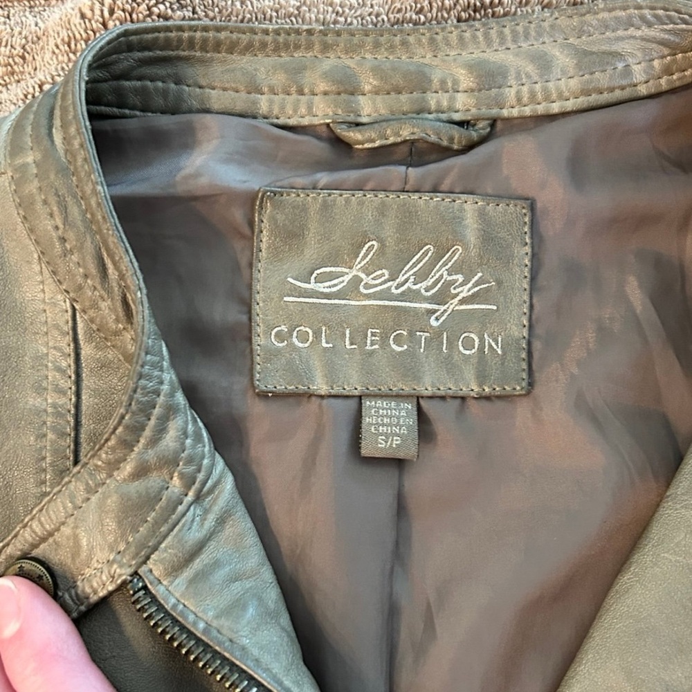 Sebby Olive Green Leather Jacket - Picture 4 of 5